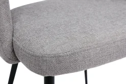 Chaises vintage en tissu effet velours texturé gris et métal noir (lot de 2) COSETTE