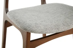 Chaises vintage en tissu gris clair et bois foncé (lot de 2) SOQUETTE