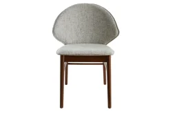 Chaises vintage en tissu gris clair et bois foncé (lot de 2) SPIKE
