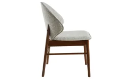 Chaises vintage en tissu gris clair et bois foncé (lot de 2) SPIKE