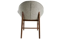Chaises vintage en tissu gris clair et bois foncé (lot de 2) SPIKE