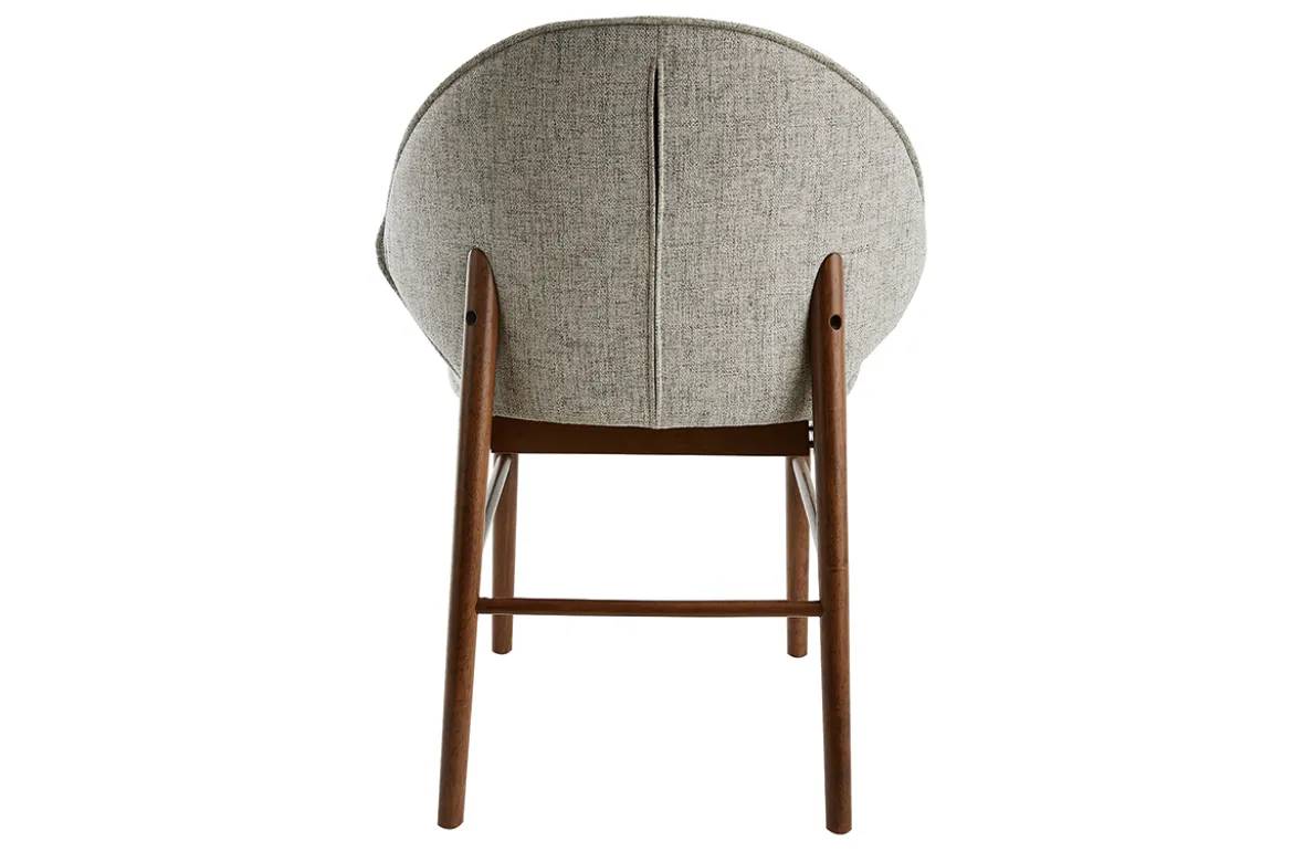 Chaises vintage en tissu gris clair et bois foncé (lot de 2) SPIKE
