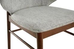 Chaises vintage en tissu gris clair et bois foncé (lot de 2) SPIKE