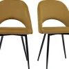 Chaises vintage en tissu velours bronze et métal noir (lot de 2) COSETTE