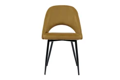Chaises vintage en tissu velours bronze et métal noir (lot de 2) COSETTE