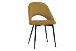 Chaises vintage en tissu velours bronze et métal noir (lot de 2) COSETTE