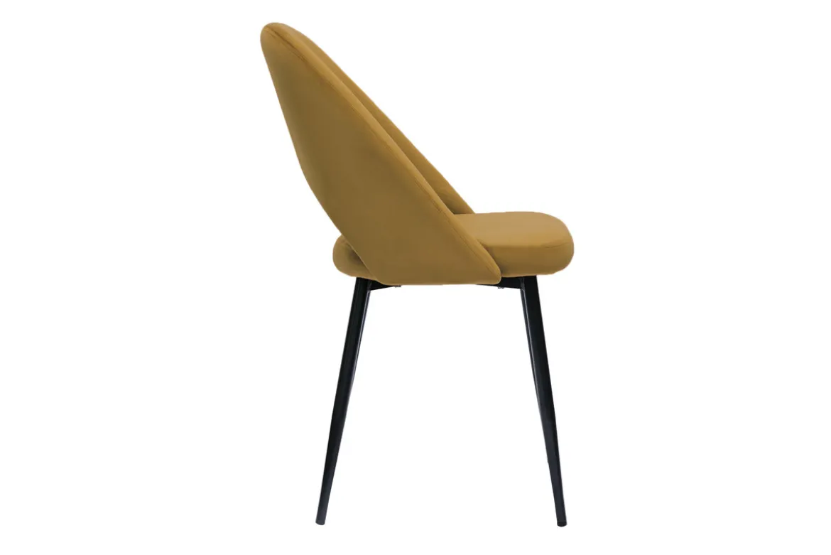 Chaises vintage en tissu velours bronze et métal noir (lot de 2) COSETTE