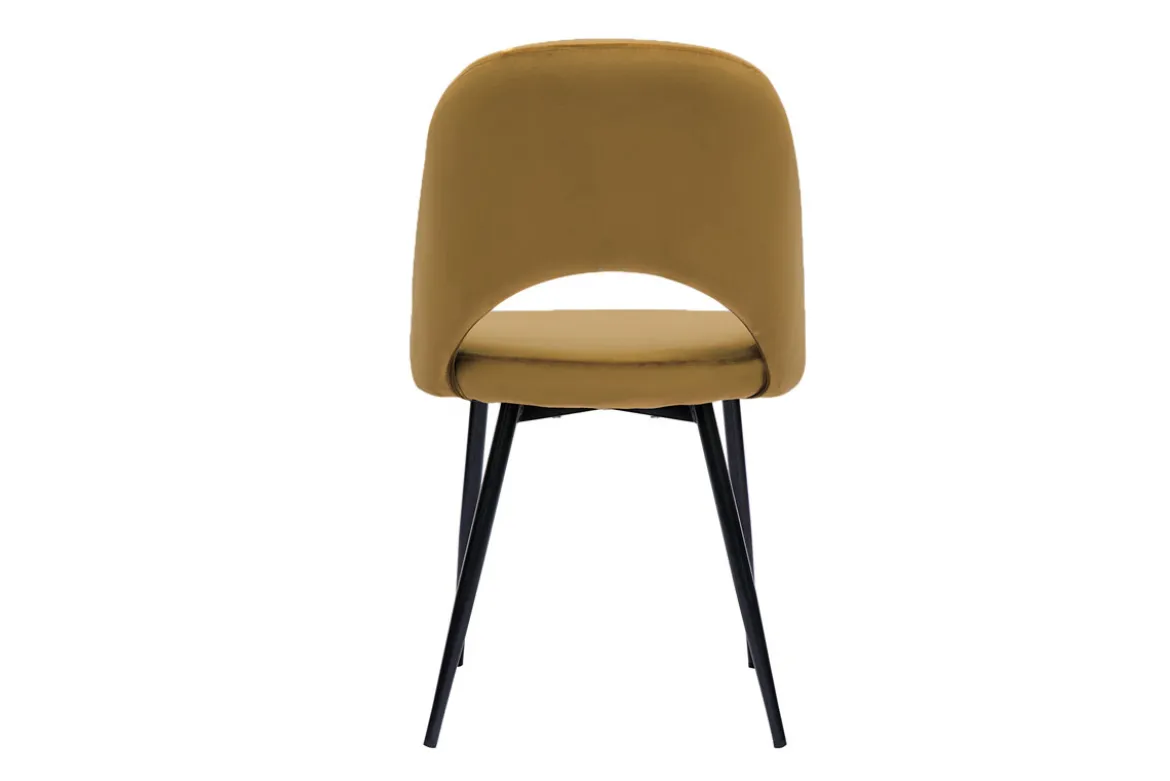 Chaises vintage en tissu velours bronze et métal noir (lot de 2) COSETTE