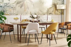 Chaises vintage en tissu velours bronze et métal noir (lot de 2) COSETTE