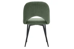 Chaises vintage en tissu velours côtelé vert kaki et métal noir (lot de 2) COSETTE