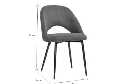 Chaises vintage en tissu velours côtelé vert kaki et métal noir (lot de 2) COSETTE