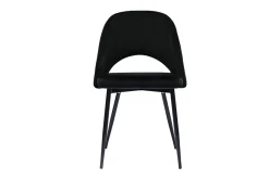 Chaises vintage noires en tissu velours et métal (lot de 2) COSETTE