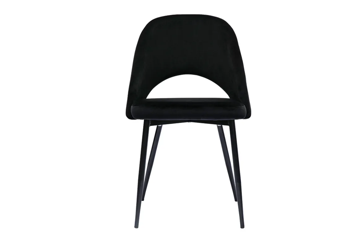 Chaises vintage noires en tissu velours et métal (lot de 2) COSETTE