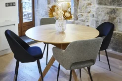 Chaises vintage noires en tissu velours et métal (lot de 2) COSETTE