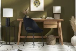 Chaises vintage noires en tissu velours et métal (lot de 2) COSETTE