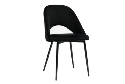 Chaises vintage noires en tissu velours et métal (lot de 2) COSETTE