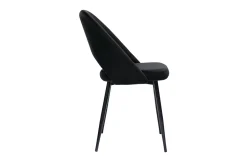 Chaises vintage noires en tissu velours et métal (lot de 2) COSETTE
