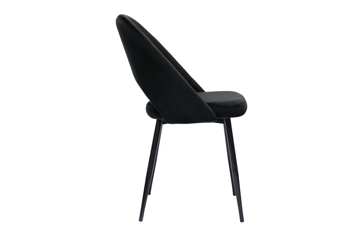 Chaises vintage noires en tissu velours et métal (lot de 2) COSETTE
