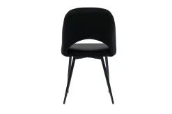 Chaises vintage noires en tissu velours et métal (lot de 2) COSETTE