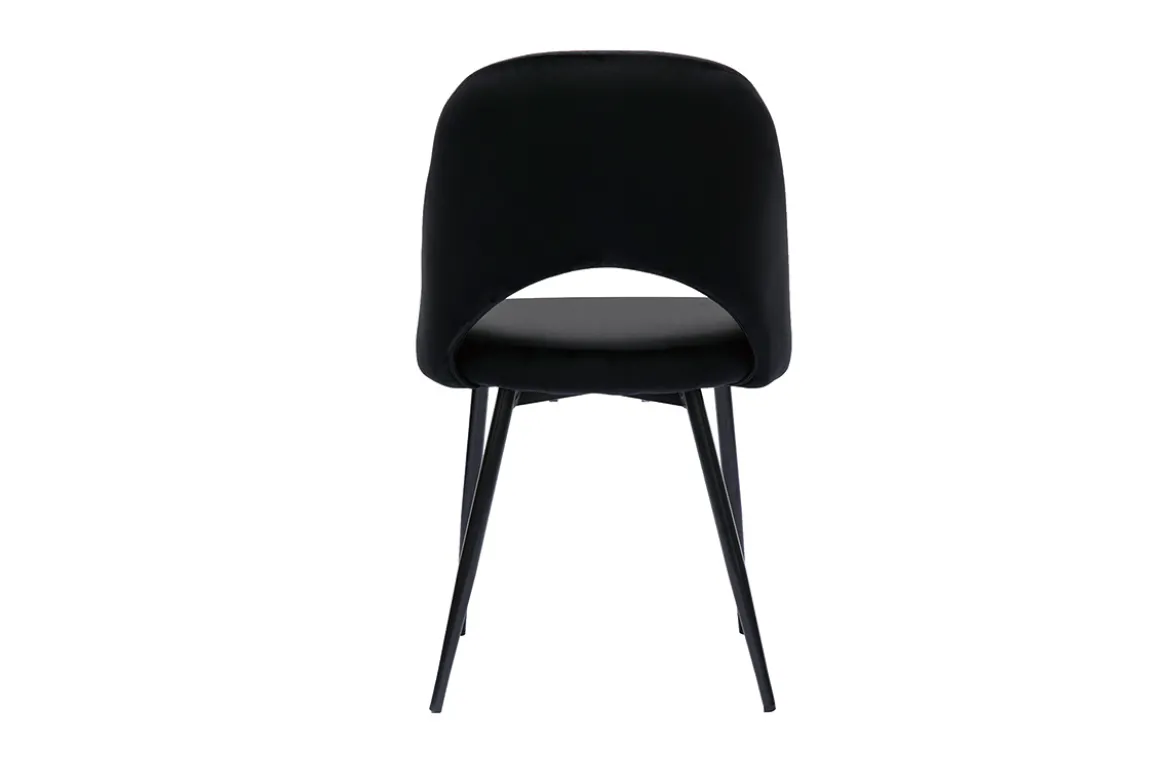 Chaises vintage noires en tissu velours et métal (lot de 2) COSETTE