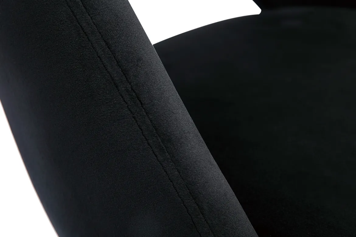 Chaises vintage noires en tissu velours et métal (lot de 2) COSETTE