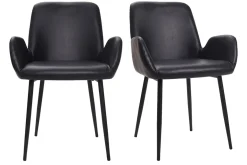 Chaises vintage noires (lot de 2) TIKA