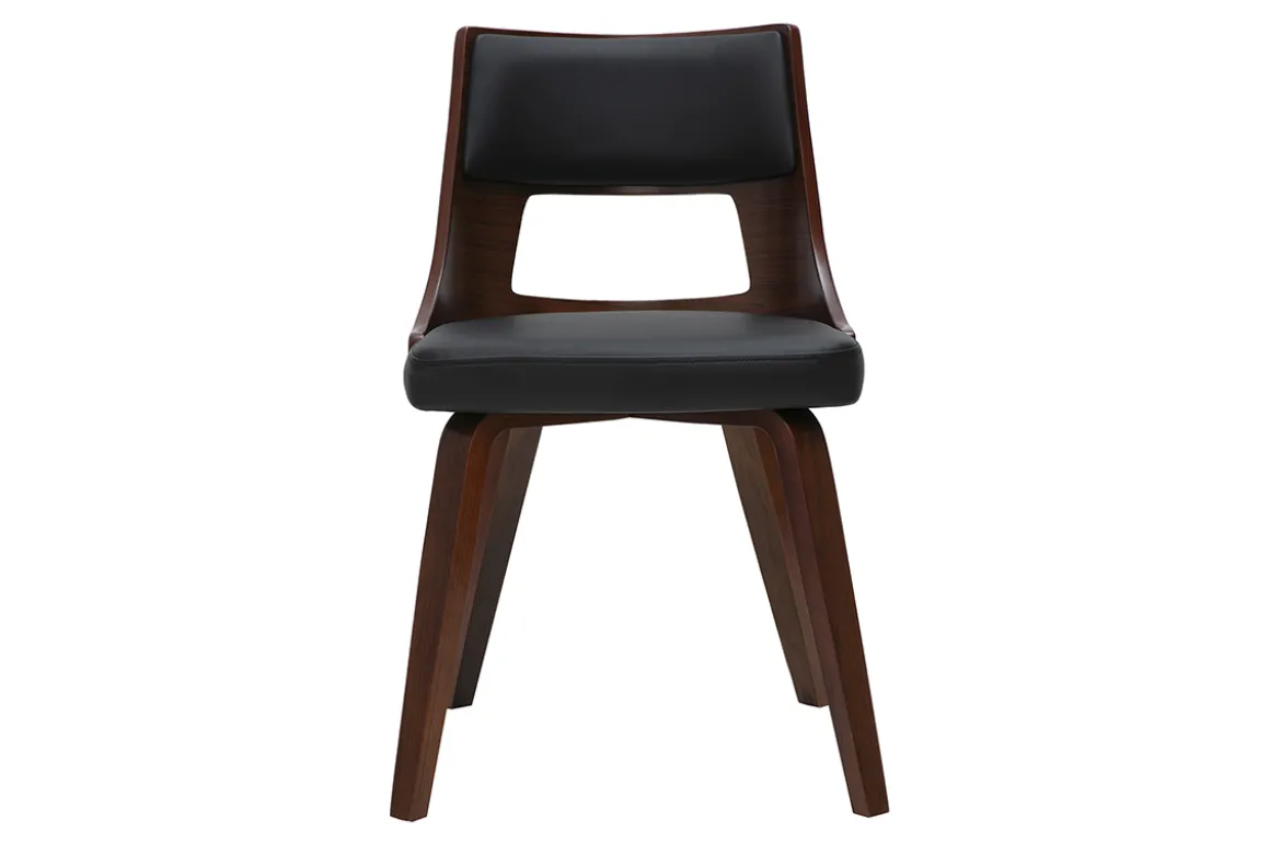 Chaise vintage noir et bois foncé GARBO