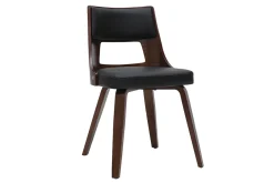 Chaise vintage noir et bois foncé GARBO