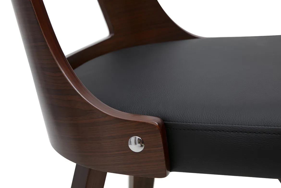 Chaise vintage noir et bois foncé GARBO