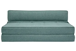 Chauffeuse convertible 2 places en tissu vert de gris KATY