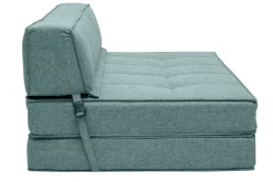 Chauffeuse convertible 2 places en tissu vert de gris KATY