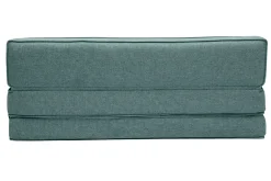 Chauffeuse convertible 2 places en tissu vert de gris KATY