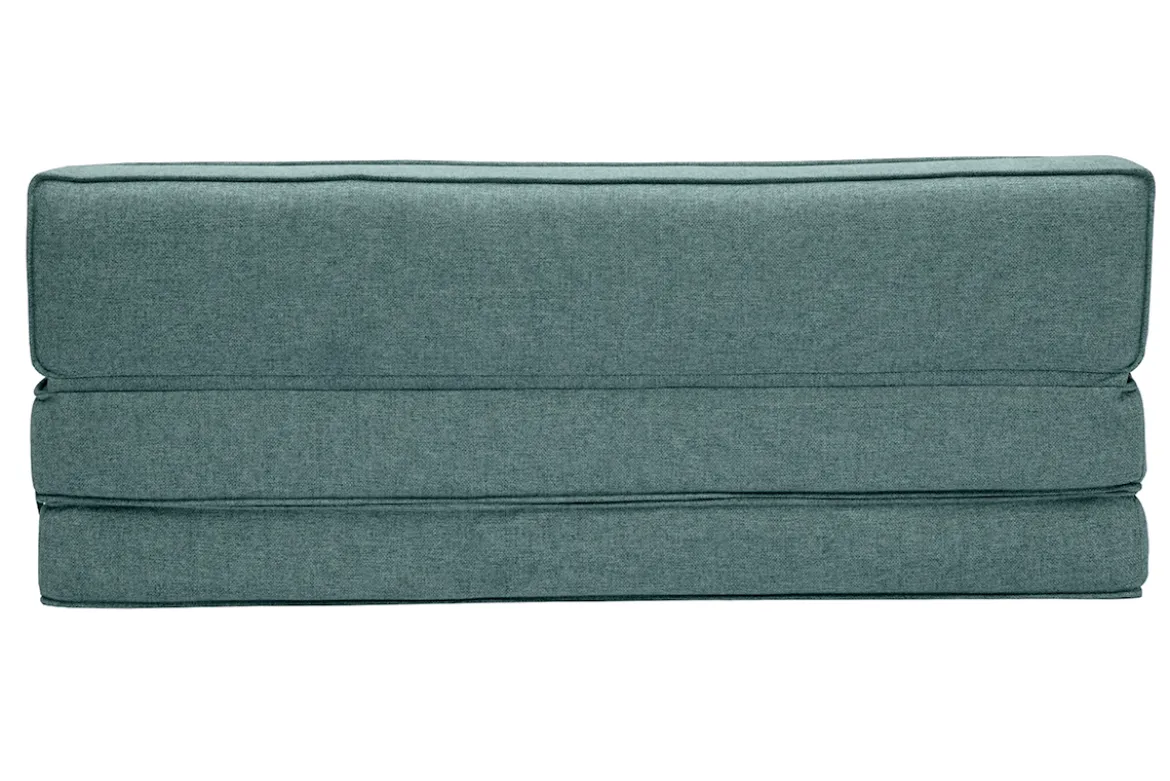 Chauffeuse convertible 2 places en tissu vert de gris KATY