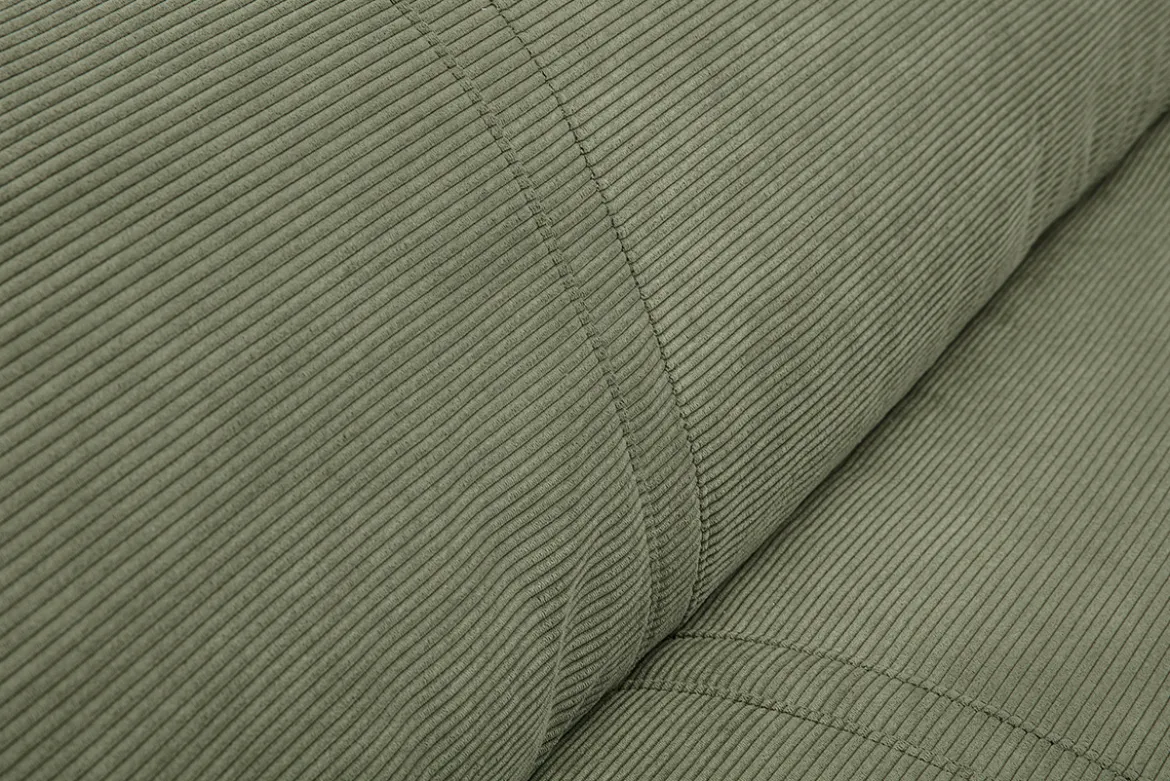 Chauffeuse convertible 2 places en tissu velours côtelé vert kaki SPENCER