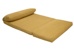 Chauffeuse convertible 2 places en tissu velours côtelé jaune curry SPENCER