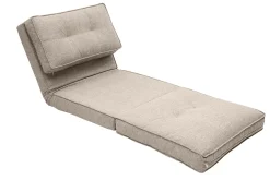 Chauffeuse 1 place convertible en tissu taupe SALLY
