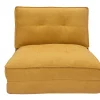 Chauffeuse 1 place convertible en tissu effet velours jaune moutarde SALLY
