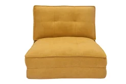 Chauffeuse 1 place convertible en tissu effet velours jaune moutarde SALLY