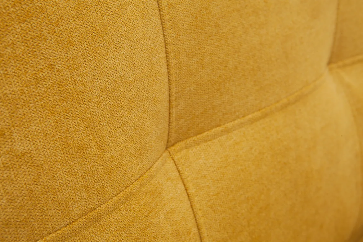 Chauffeuse 1 place convertible en tissu effet velours jaune moutarde SALLY