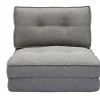 Chauffeuse 1 place convertible en tissu gris chiné SALLY