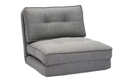 Chauffeuse 1 place convertible en tissu gris chiné SALLY