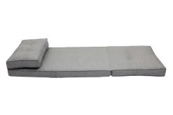 Chauffeuse 1 place convertible en tissu gris chiné SALLY