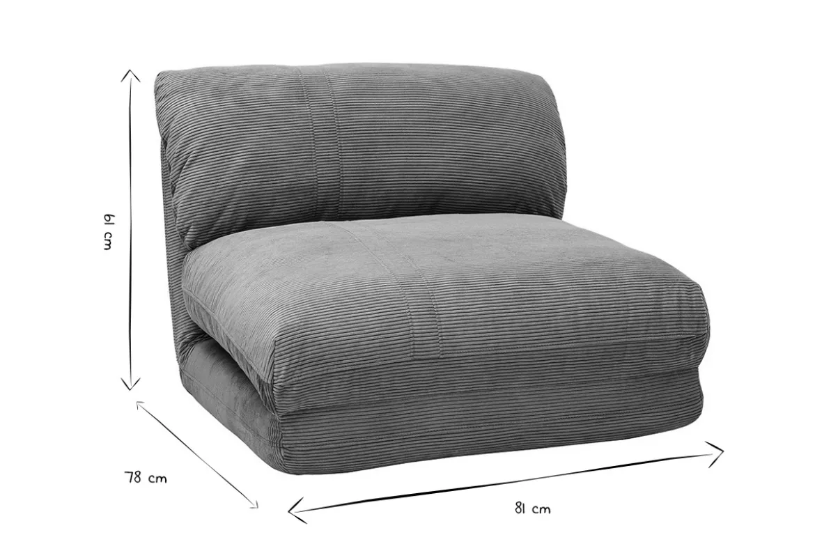 Chauffeuse 1 place convertible en tissu velours côtelé vert céladon SPENCER