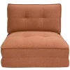 Chauffeuse 1 place convertible en tissu terracotta SALLY
