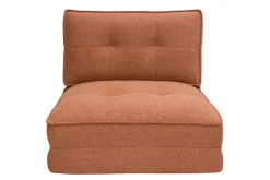 Chauffeuse 1 place convertible en tissu terracotta SALLY