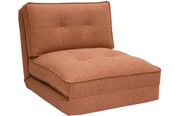 Chauffeuse 1 place convertible en tissu terracotta SALLY