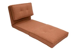 Chauffeuse 1 place convertible en tissu terracotta SALLY