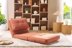 Chauffeuse 1 place convertible en tissu terracotta SALLY