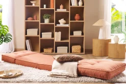 Chauffeuse 1 place convertible en tissu terracotta SALLY