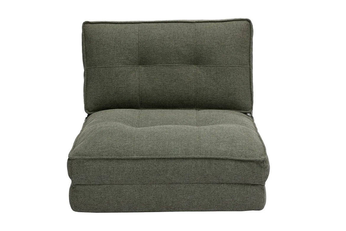 Chauffeuse 1 place convertible en tissu vert kaki SALLY